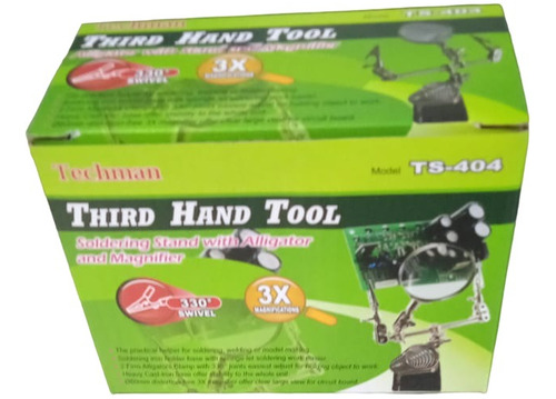 Tercera Mano Con Lupa Y Base De Cautin Techman Ts-404