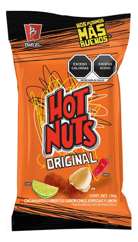 7 Pack Cacahuates Cubiertos Chile Y Limon Hot Nuts 100gr