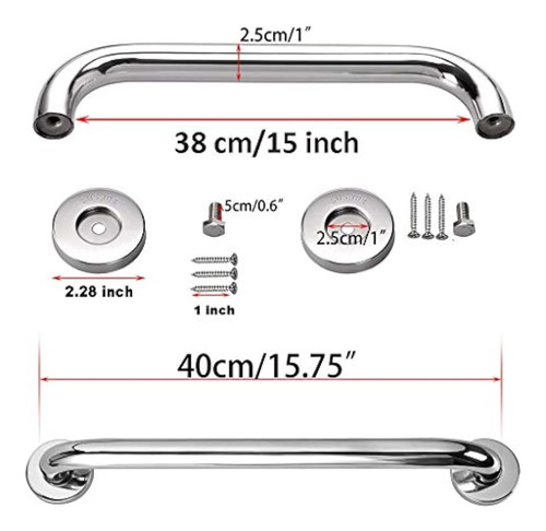 Paquete De 2 Barras De Agarre Para Ducha De 16 Pulgadas, Bar