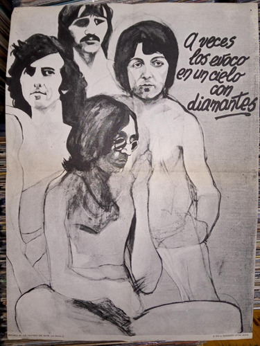 Imagen 1 de 2 de Poster Los Beatles 1975 De Epoca Impecable Quadrante Latino