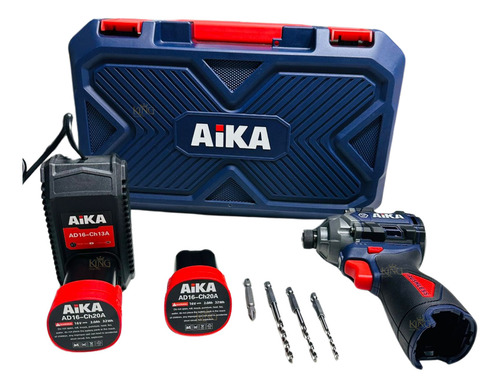 Parafusadeira De Impacto 1/4 Aika 16v Ad-w150b C/ 2 Baterias Cor Azul Frequência 60