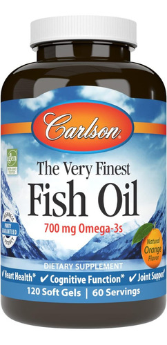 Aceite De Pescado Más Fino 700 Mg Carlson 120 Cápsulas