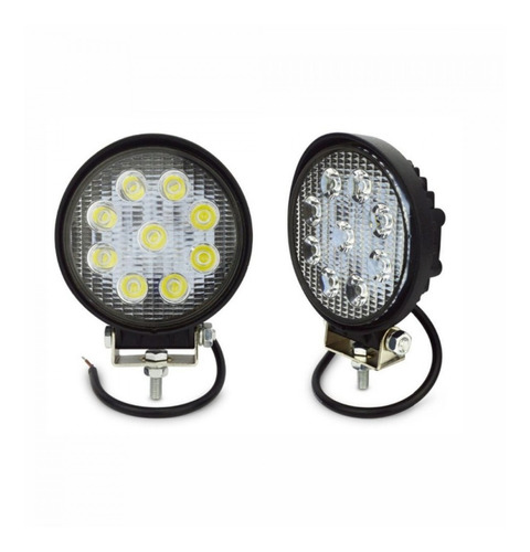 Faro Redondo 9 Leds 27w - Auto - Moto - Cuatri - 4x4 