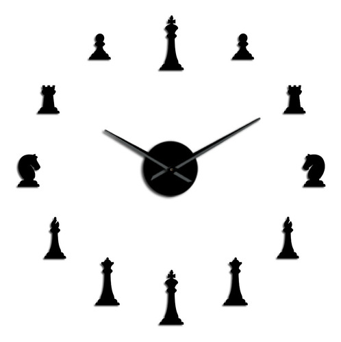 Reloj De Pared 3d Chess Piece King Diy, Pegatina Acrílica Co