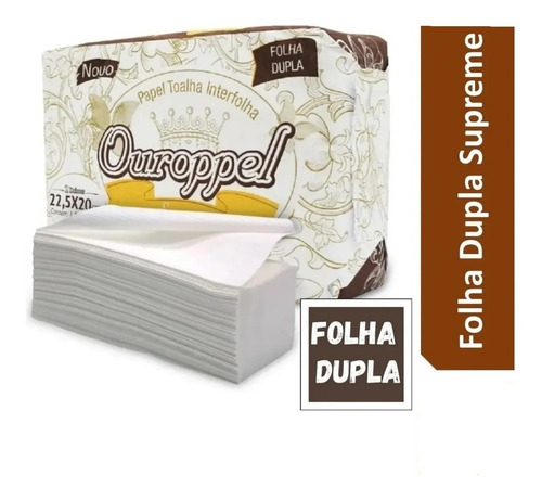 4.000unid Papel Toalha Interf Folha Dupla Ouroppel Macio