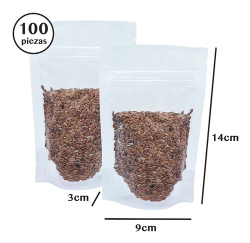 Imagen 4 de 6 de 100 Bolsas Stand Up Pouch Con Cierre Transparente De 50 Grs