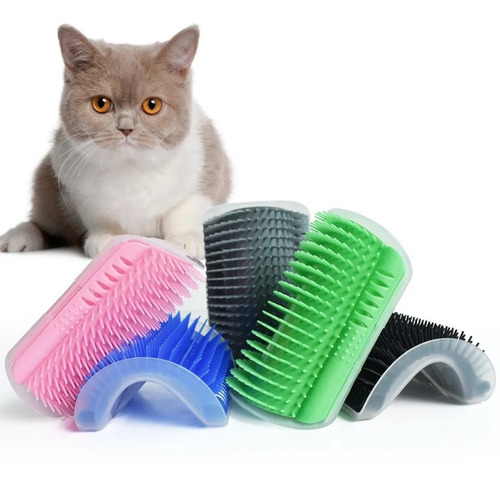 Kit 2 Coçadinhas Massageador Para Gatos Com Catnip Roçador Cor Azul