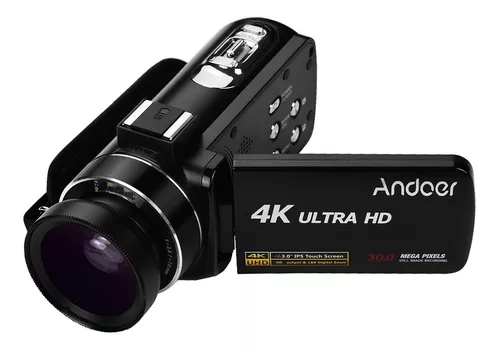 Camara de video Andoer 4K Ultra HD Handheld DV Cámara de video digital  profesional CMOS Videocámara con lente gran Andoer-2 Camara de video