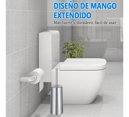 Escobillas De Inodoro 2 Pieza Con Soporte Y Mango Largo De