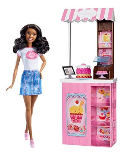 Barbie Carreras Panadería Tienda Muñeca Y Playset, Morena