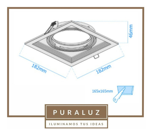 Imagen 2 de 10 de Artefacto De Embutir Orientable Cardanico Ar111 Blanco