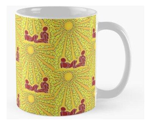 Taza Diseño Colorido Que Representa Un Sol Brillante Calidad