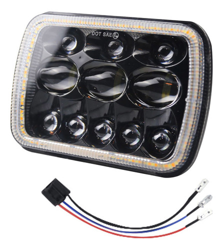 Negro 1pcs Coche Led Faro 7 In 500w Cuadrado Faro Súper