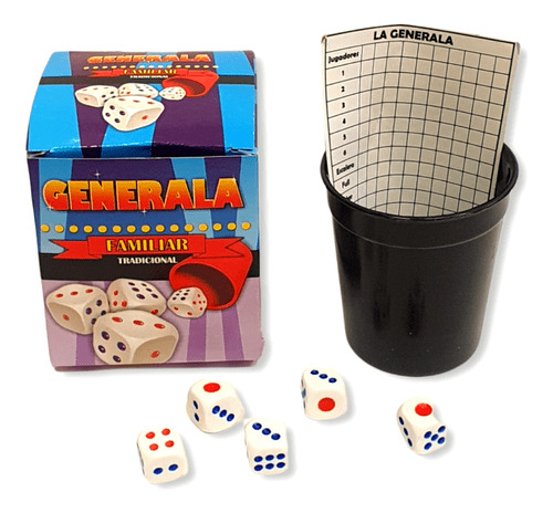 Generala X100 Juego De Mesa Cubilete Dados Tradicional Ep