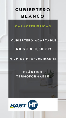 Cubiertero Adaptable Premium Blanco