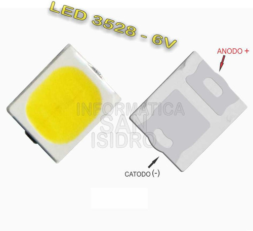 Pack 10 Led 6v 1w 3528 Para Tiras De Backlight Leds Tv