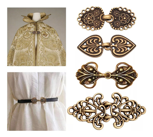 4 Piezas Broche De Capa Medieval Sujetador De Capa Suéter