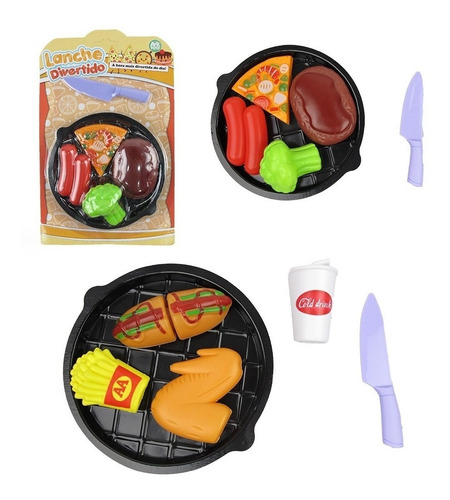 Kit Cozinha Infantil Lanche Faca E Acessorios De Cortar