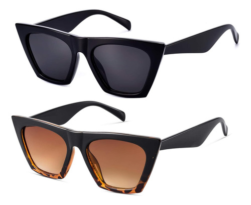 Mosanana 2 Pares De Gafas De Sol De Ojo De Gato Para Mujer,