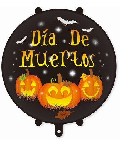 Pack X 10 Globos Metalizados Halloween Dia De Muertos 18 Pg