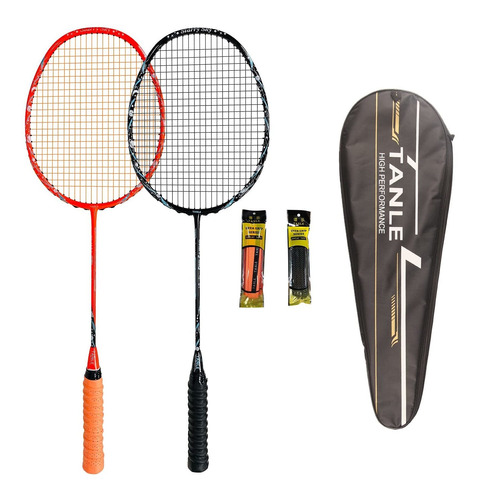 Juego Raqueta Badminton 6u 2.54 oz 2 Para Adulto Fibra
