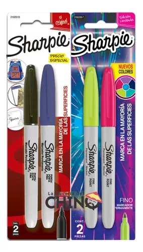 Marcador Permanente Sharpie Fino X4 Colores (incluye 1 Negro