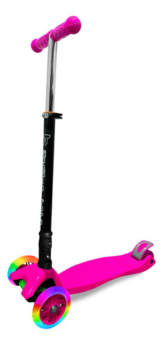 Monopatín 3 Ruedas M9 Con Luces Hasta 60 Kg Plegable Color Rosa