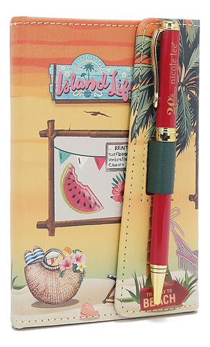 Libreta De Bolsillo C/pluma Nicole Lee Print Sun & Sand Ss25 Color Amarillo