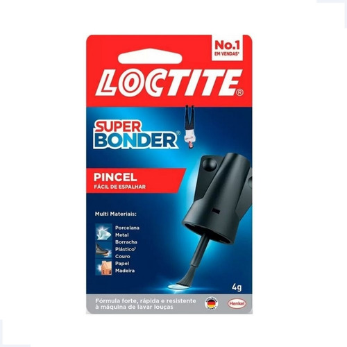 Super Bonder Loctite C/ Pincel Cola Instantânea 4g