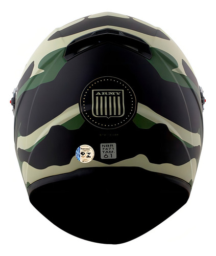 Capacete Ls2 Ff358 Army Camuflado Fosco Verde Militar Tamanho do capacete 60