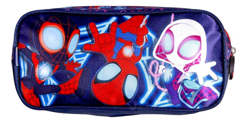 Lapicera Escolar Infantil Super Héroes Spiderman 3d Azul Spider-man 3d