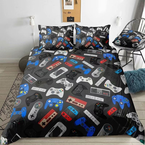 Juego De Cama Gamer Joypad De Doble Tamaño Suave Y Cómodo