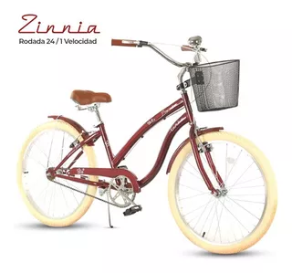 Bicicleta Urbana Vintage Retro R24 Zinnia Con Canastilla Tur