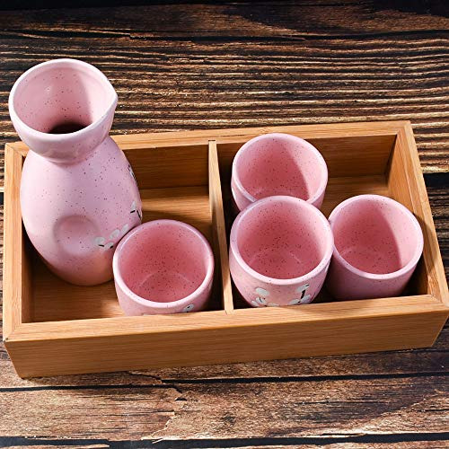 Set De Sake Japonés, 1 Botella De Sake Y 4 Copas De Sake Par