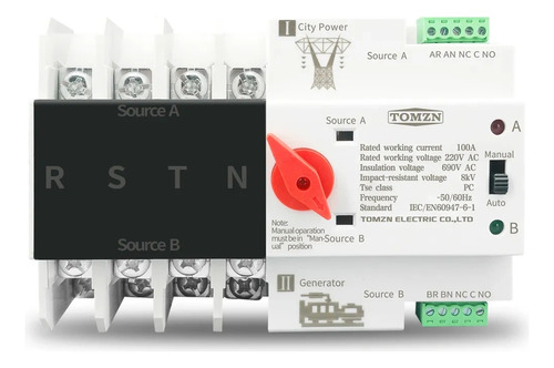 Switch Interruptor Transferencia Generador Inversor 125a Aut