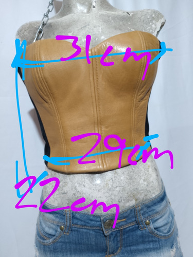 Sexy Corsé Corset De Piel Crop (Usado)