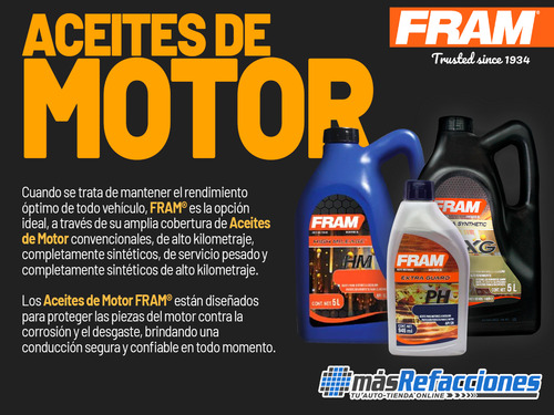 Caja Aceite Mineral Fram 25w50 Api Sl 12pzas De 946ml