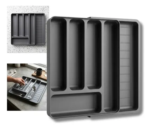 Organizador Porta Talheres Gaveta de Cozinha C/ Extensor Chumbo