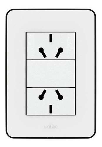 Toma Doble 2p+tierra  Mito Blanco Bastidor Negro Jeluz