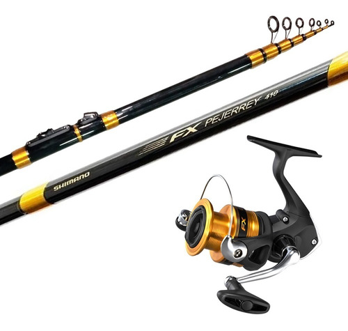 Combo Pesca Pejerrey Shimano Caña Fx 410 + Reel Fx C3000 Fc