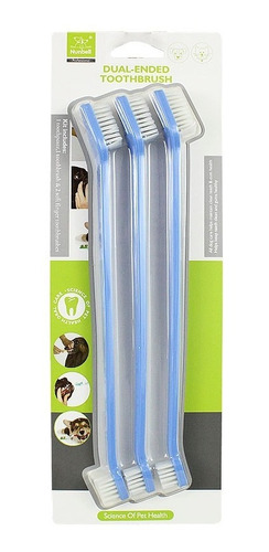 Set De 3 Pcs De Cepillo De Dientes Doble Mascota Perro Gato