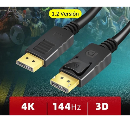 Imagen 2 de 9 de Cable Displayport Macho Dp A Dp 4k A 144hz, 3m