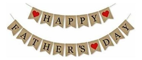 Banderines - Happy Father's Day Banner Rustic Burlap Buntin