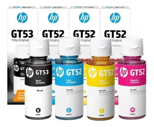 Kit Tinta Hp Gt52 Gt53 ( 4 Colores)