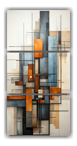 75x150cm Conjunto De Lienzos Abstractos Geométricos En Colo