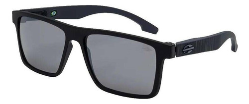 Óculos de sol Mormaii Banks One size armação de grilamid cor preto-fosco, lente cinza/prata de policarbonato flash, haste preto-fosco de grilamid