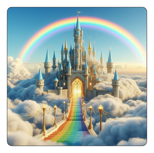 Mousepad Castillo Fantasia Nube Arco Iris Sky