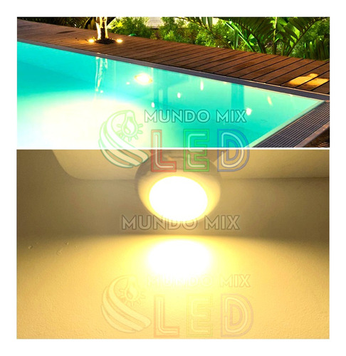 07pçs Luminária Led P/ Piscinas Lagos 15w 12v Ip68 Mono Inox