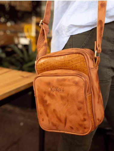 Morral/bandolera Vitto 100% En Cuero - Marca: Kiko´s. Manock