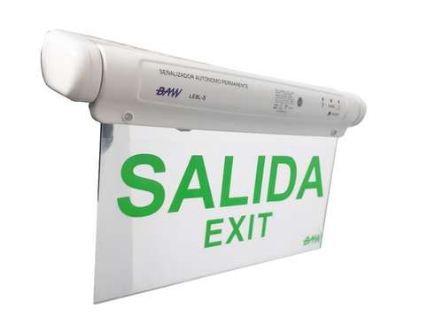 Imagen 3 de 8 de Cartel Led Autónomo Permanente Salida - Exit Baw